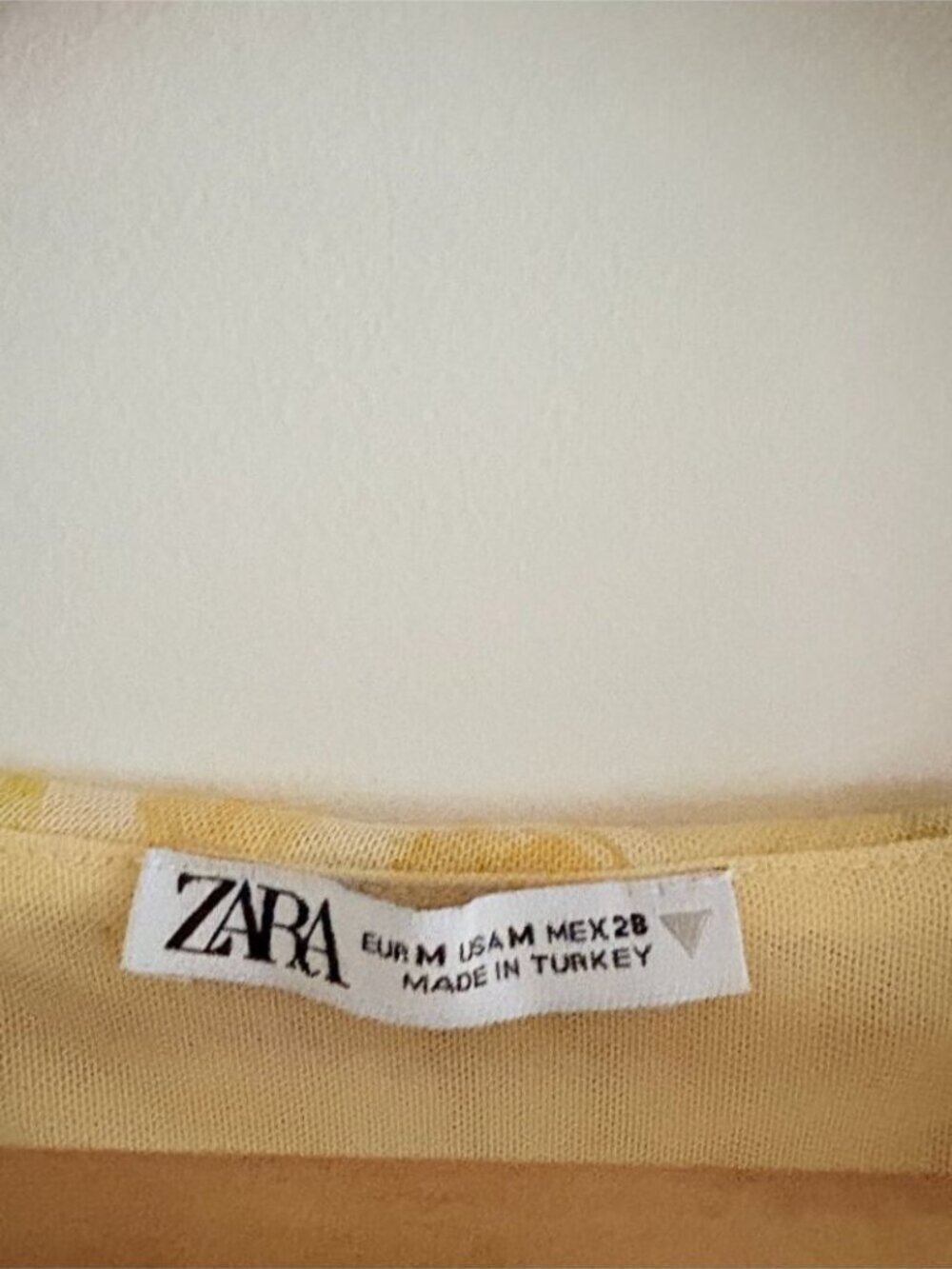 Zara Floral Mesh Mini Dress Ruffle Feminine Yellow Size Medium - Picture 8 of 9